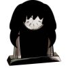 [T307] 8.25" Black/Silver Piano Finish Clock Thumbnail