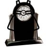 [T307] 8.25" Black/Silver Piano Finish Clock Thumbnail