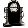 [T307] 8.25" Black/Silver Piano Finish Clock Thumbnail