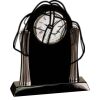 [T307] 8.25" Black/Silver Piano Finish Clock Thumbnail