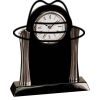 [T307] 8.25" Black/Silver Piano Finish Clock Thumbnail