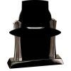 [T307] 8.25" Black/Silver Piano Finish Clock Thumbnail
