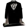 [T307] 8.25" Black/Silver Piano Finish Clock Thumbnail