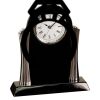 [T307] 8.25" Black/Silver Piano Finish Clock Thumbnail