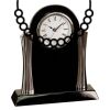 [T307] 8.25" Black/Silver Piano Finish Clock Thumbnail