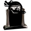 [T307] 8.25" Black/Silver Piano Finish Clock Thumbnail