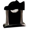 [T307] 8.25" Black/Silver Piano Finish Clock Thumbnail