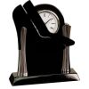 [T307] 8.25" Black/Silver Piano Finish Clock Thumbnail