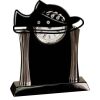 [T307] 8.25" Black/Silver Piano Finish Clock Thumbnail