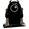 [T307] 8.25" Black/Silver Piano Finish Clock Thumbnail