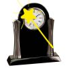 [T307] 8.25" Black/Silver Piano Finish Clock Thumbnail
