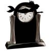 [T307] 8.25" Black/Silver Piano Finish Clock Thumbnail