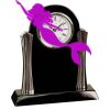 [T307] 8.25" Black/Silver Piano Finish Clock Thumbnail