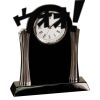 [T307] 8.25" Black/Silver Piano Finish Clock Thumbnail