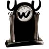 [T307] 8.25" Black/Silver Piano Finish Clock Thumbnail