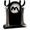 [T307] 8.25" Black/Silver Piano Finish Clock Thumbnail