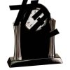 [T307] 8.25" Black/Silver Piano Finish Clock Thumbnail