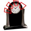 [T307] 8.25" Black/Silver Piano Finish Clock Thumbnail