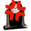 [T307] 8.25" Black/Silver Piano Finish Clock Thumbnail