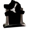 [T307] 8.25" Black/Silver Piano Finish Clock Thumbnail