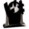 [T307] 8.25" Black/Silver Piano Finish Clock Thumbnail