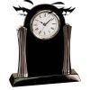 [T307] 8.25" Black/Silver Piano Finish Clock Thumbnail