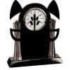 [T307] 8.25" Black/Silver Piano Finish Clock Thumbnail