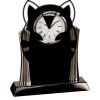 [T307] 8.25" Black/Silver Piano Finish Clock Thumbnail