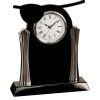 [T307] 8.25" Black/Silver Piano Finish Clock Thumbnail