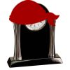 [T307] 8.25" Black/Silver Piano Finish Clock Thumbnail