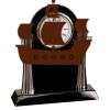 [T307] 8.25" Black/Silver Piano Finish Clock Thumbnail