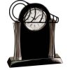 [T307] 8.25" Black/Silver Piano Finish Clock Thumbnail