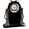 [T307] 8.25" Black/Silver Piano Finish Clock Thumbnail