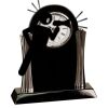 [T307] 8.25" Black/Silver Piano Finish Clock Thumbnail