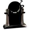 [T307] 8.25" Black/Silver Piano Finish Clock Thumbnail
