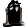 [T307] 8.25" Black/Silver Piano Finish Clock Thumbnail