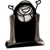 [T307] 8.25" Black/Silver Piano Finish Clock Thumbnail