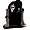 [T307] 8.25" Black/Silver Piano Finish Clock Thumbnail