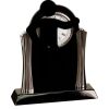 [T307] 8.25" Black/Silver Piano Finish Clock Thumbnail