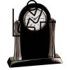 [T307] 8.25" Black/Silver Piano Finish Clock Thumbnail