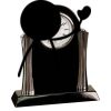[T307] 8.25" Black/Silver Piano Finish Clock Thumbnail