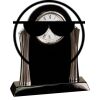 [T307] 8.25" Black/Silver Piano Finish Clock Thumbnail