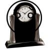 [T307] 8.25" Black/Silver Piano Finish Clock Thumbnail