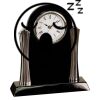[T307] 8.25" Black/Silver Piano Finish Clock Thumbnail