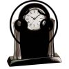 [T307] 8.25" Black/Silver Piano Finish Clock Thumbnail