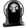 [T307] 8.25" Black/Silver Piano Finish Clock Thumbnail