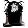 [T307] 8.25" Black/Silver Piano Finish Clock Thumbnail