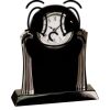 [T307] 8.25" Black/Silver Piano Finish Clock Thumbnail