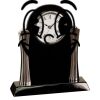 [T307] 8.25" Black/Silver Piano Finish Clock Thumbnail