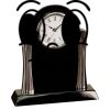 [T307] 8.25" Black/Silver Piano Finish Clock Thumbnail